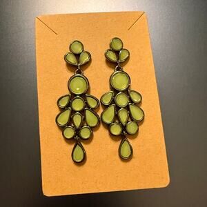 Lia Sophia Slow Dance Mint Green Beaded Hematite Earrings